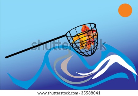 stock-vector-illustration-with-gold-fish-in-net-35588041.jpg