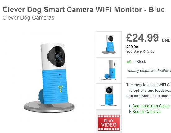 Clever Dog Smart Camera WiFi Monitor - Blue £24.jpg