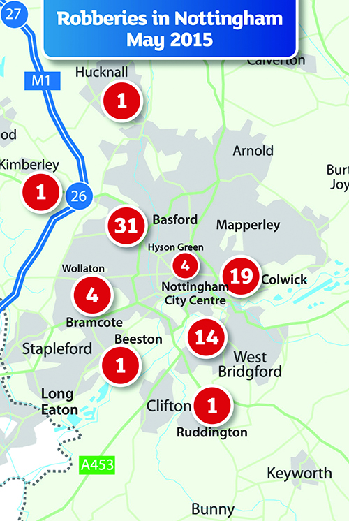 Nottinghamshire Robberies Map May 2015.jpg
