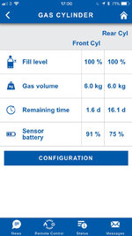 Gas level monitoring sensor - Truma LevelControl