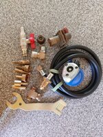 Various gas fittings and new hose