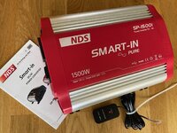 NDS SMART-IN PURE SINE WAVE 12V 1500W Inverter c/w remote switch and IVT.