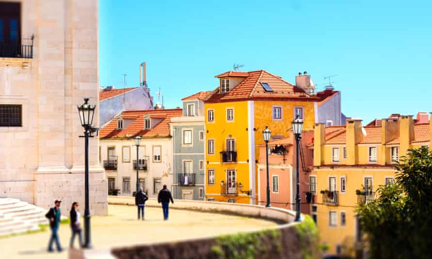 Colorful houses in Lisbon, Portugal