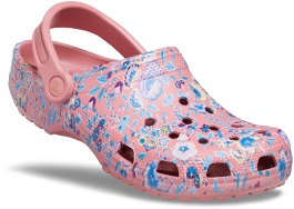 Baby Blue/Deep salmon floral Classic Clog.