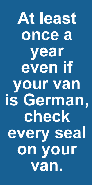 Part of your annual Motorhome Habitation Check is to check every seal on your van,
