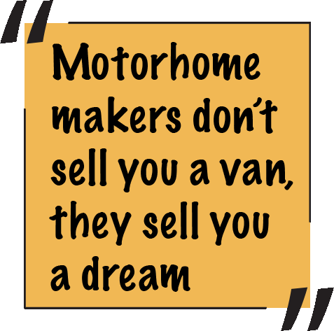 When you want to buy a motorhome. makers sell you a dream 