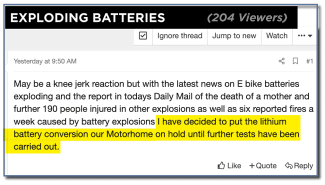 Exploding Lithium battteries